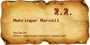 Mehringer Marcell névjegykártya